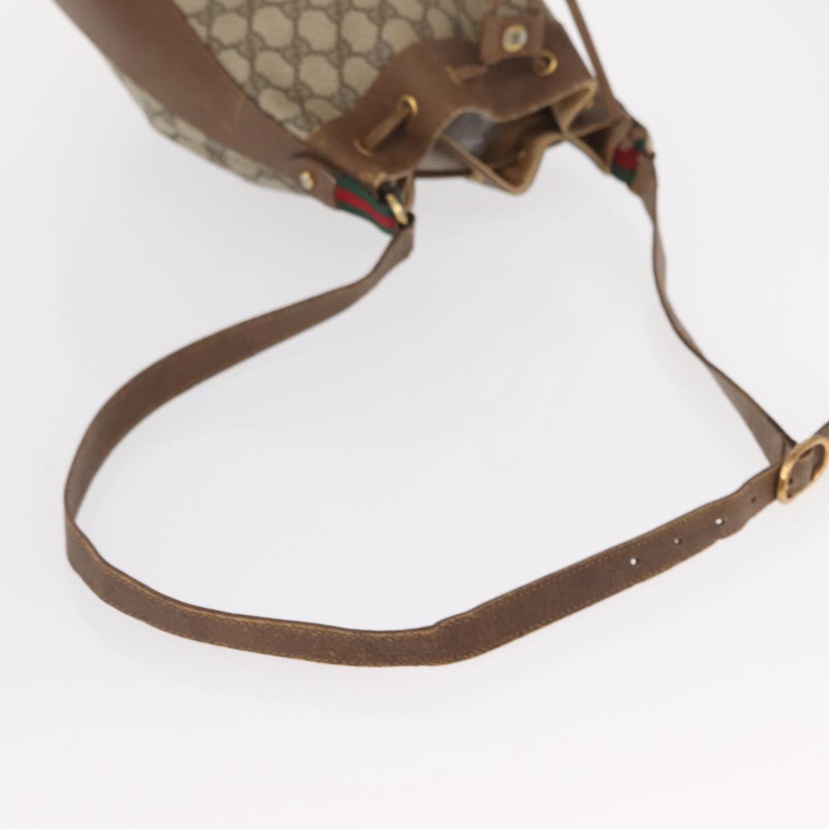 GUCCI GG Supreme Web Sherry Line Bag PVC Red Beige 41 02 034 Auth 156025