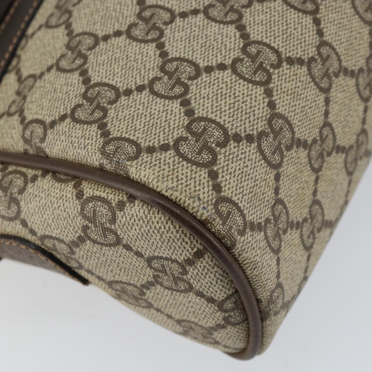 GUCCI GG Supreme Web Sherry Line Shoulder Bag PVC Beige Gold Auth 156026