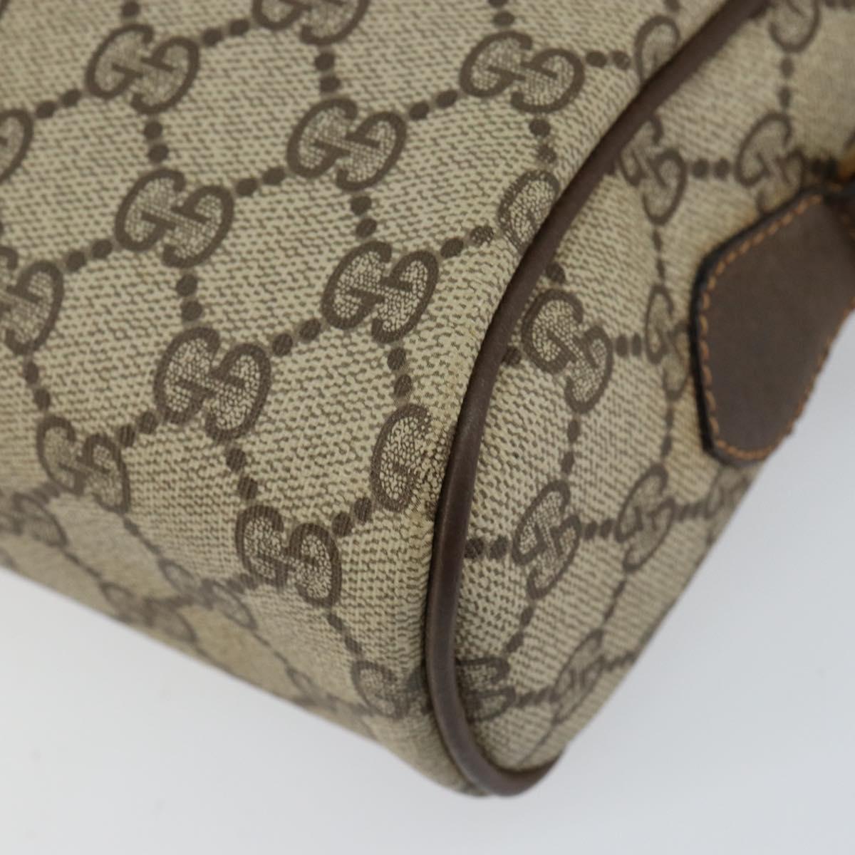 GUCCI GG Supreme Web Sherry Line Shoulder Bag PVC Beige Gold Auth 156026