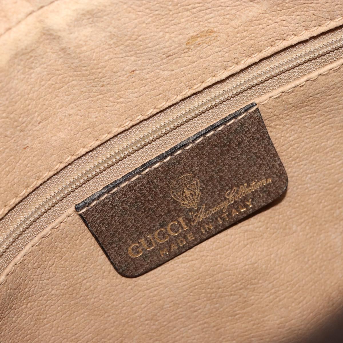 GUCCI GG Supreme Web Sherry Line Shoulder Bag PVC Beige Gold Auth 156026