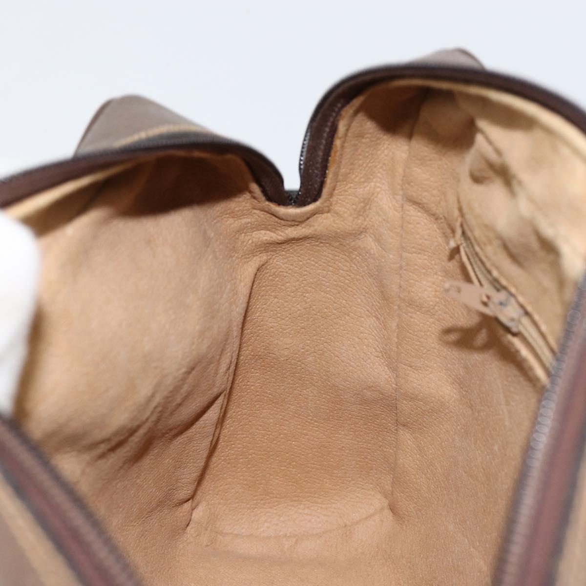 GUCCI GG Supreme Web Sherry Line Shoulder Bag PVC Beige Gold Auth 156026