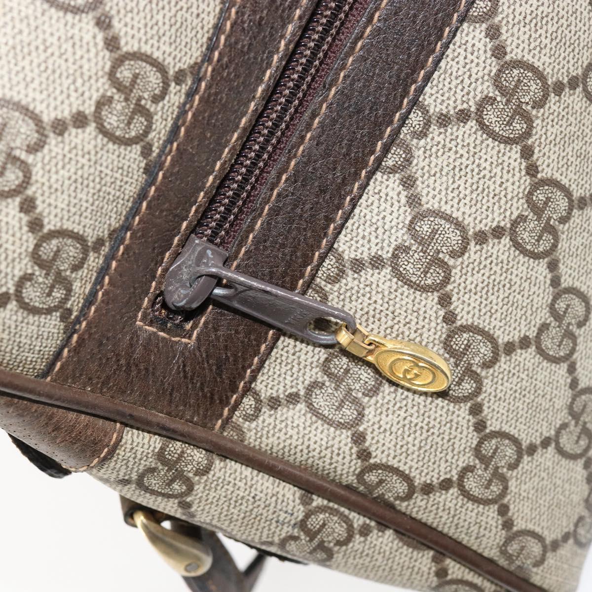 GUCCI GG Supreme Web Sherry Line Shoulder Bag PVC Beige Gold Auth 156026