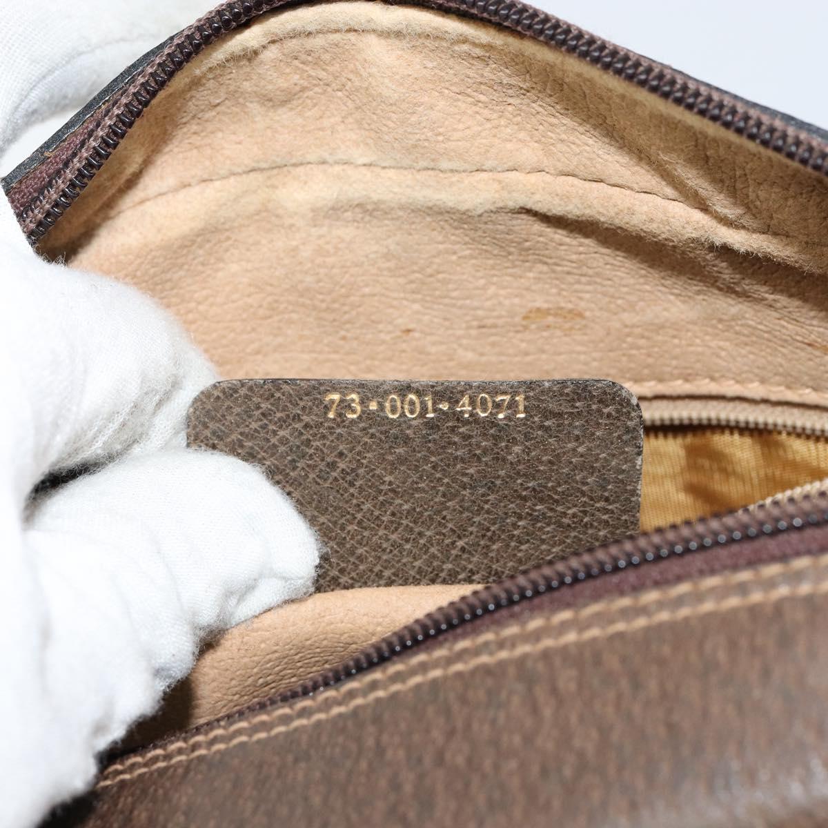 GUCCI GG Supreme Web Sherry Line Shoulder Bag PVC Beige Gold Auth 156026