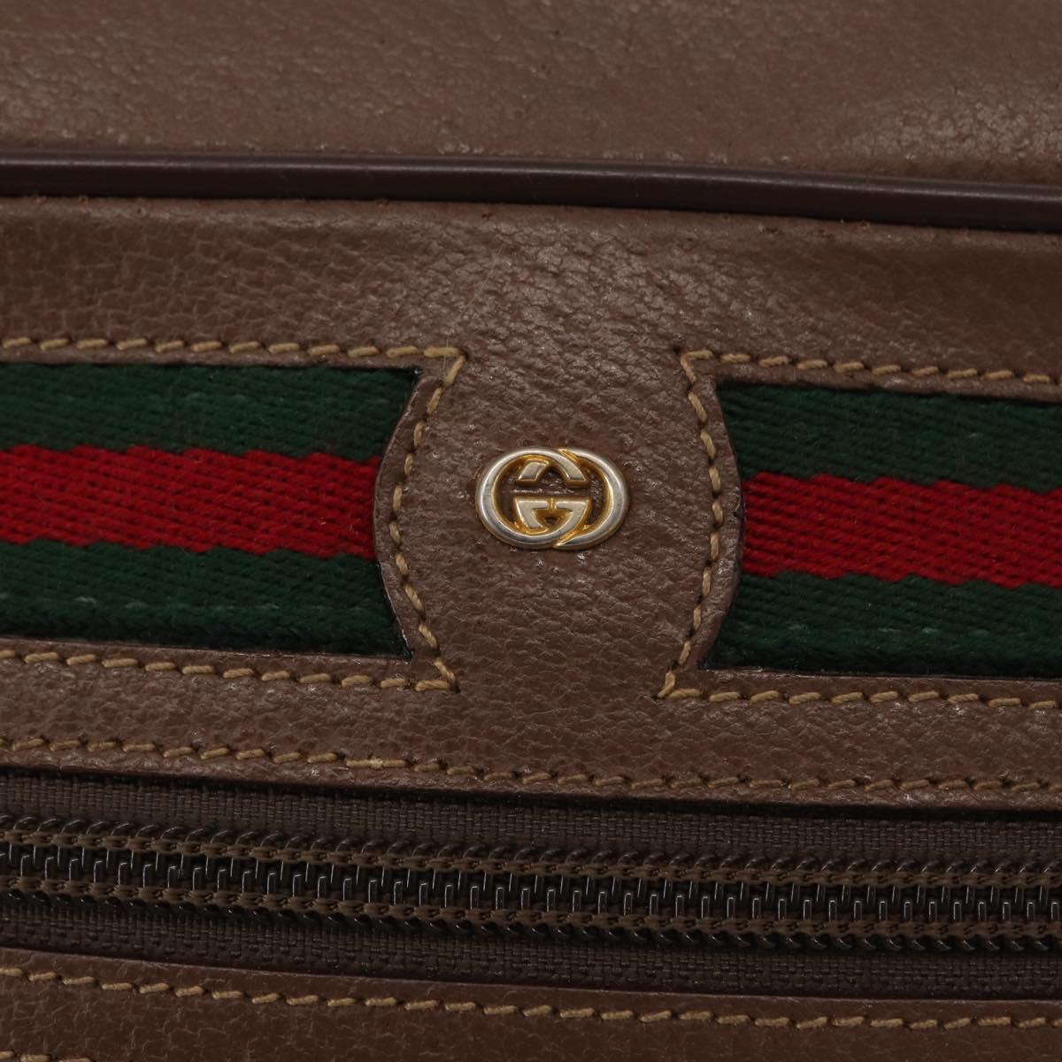 GUCCI GG Supreme Web Sherry Line Shoulder Bag PVC Red Beige Auth 156027