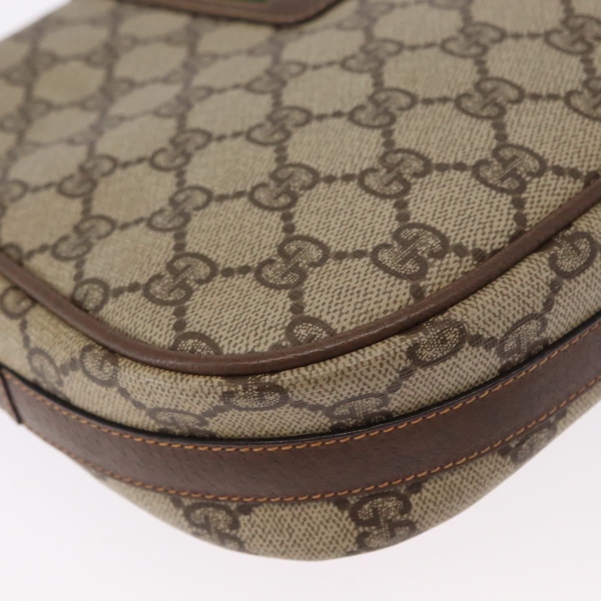 GUCCI GG Supreme Web Sherry Line Bag PVC Beige Gold 001 116 0914 Auth 156028