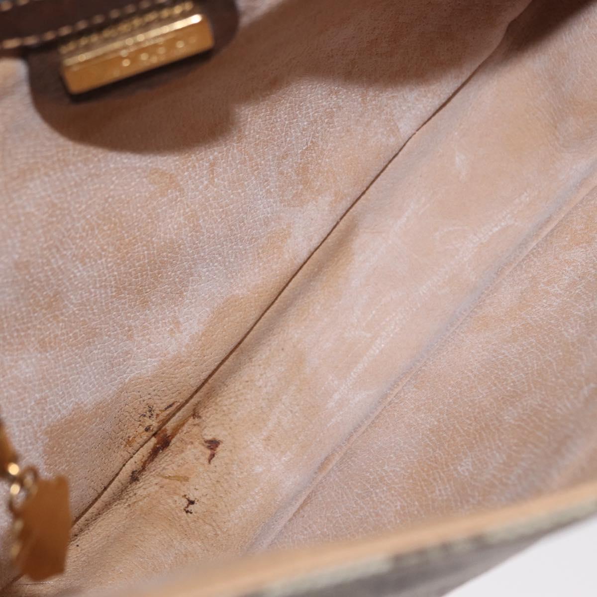 GUCCI GG Supreme Web Sherry Line Bag PVC Beige Gold 001 116 0914 Auth 156028