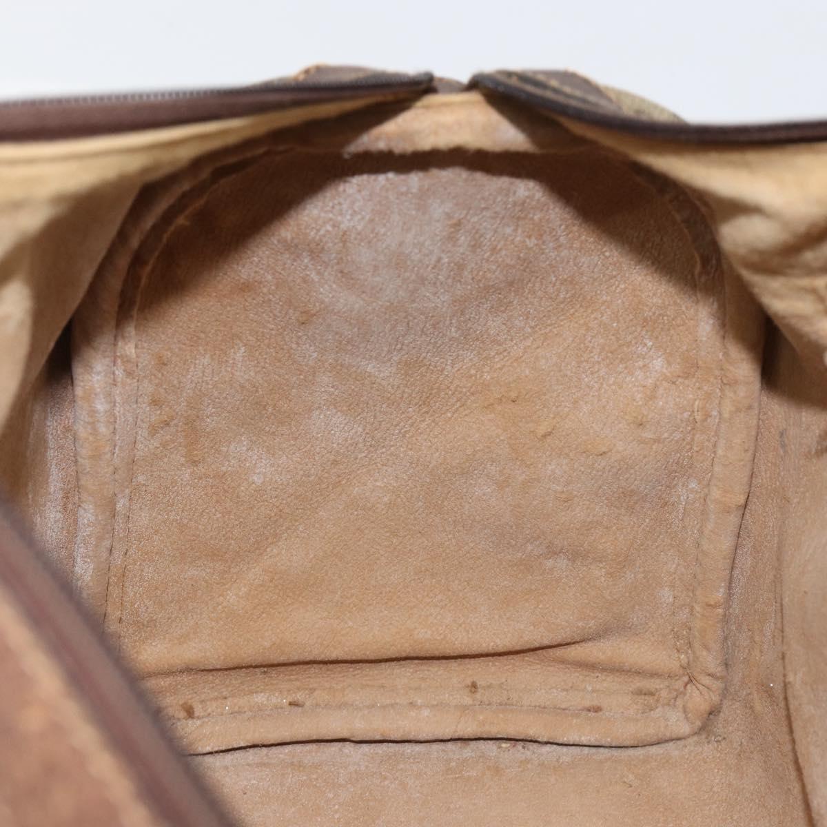 GUCCI GG Supreme Web Sherry Line Boston Bag PVC Beige Gold Auth 156030