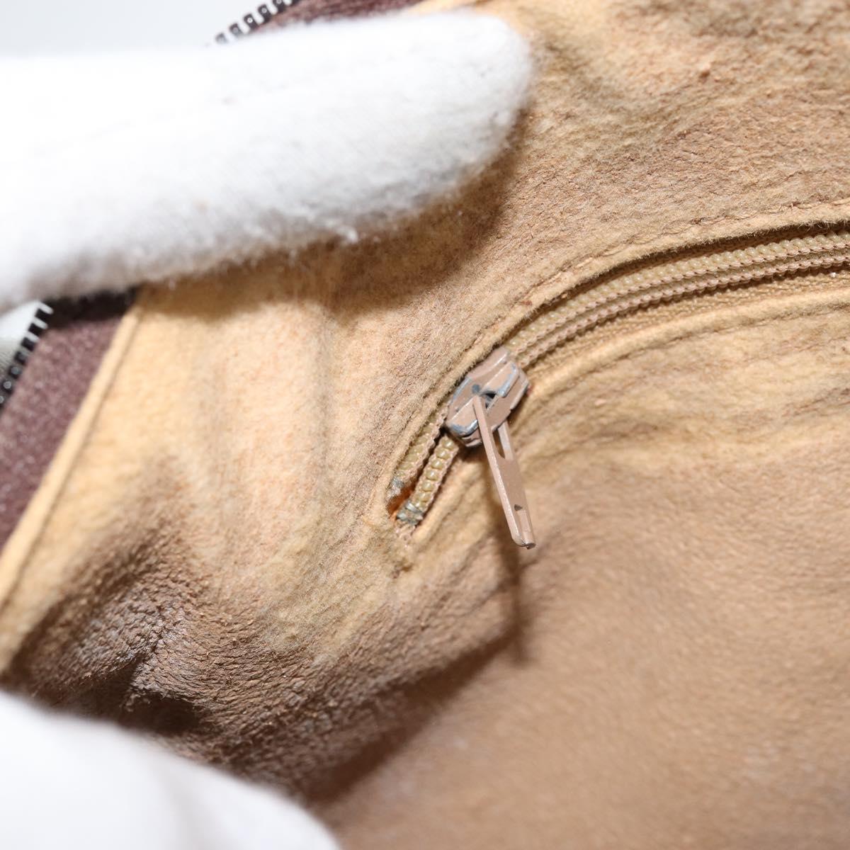 GUCCI GG Supreme Web Sherry Line Boston Bag PVC Beige Gold Auth 156030