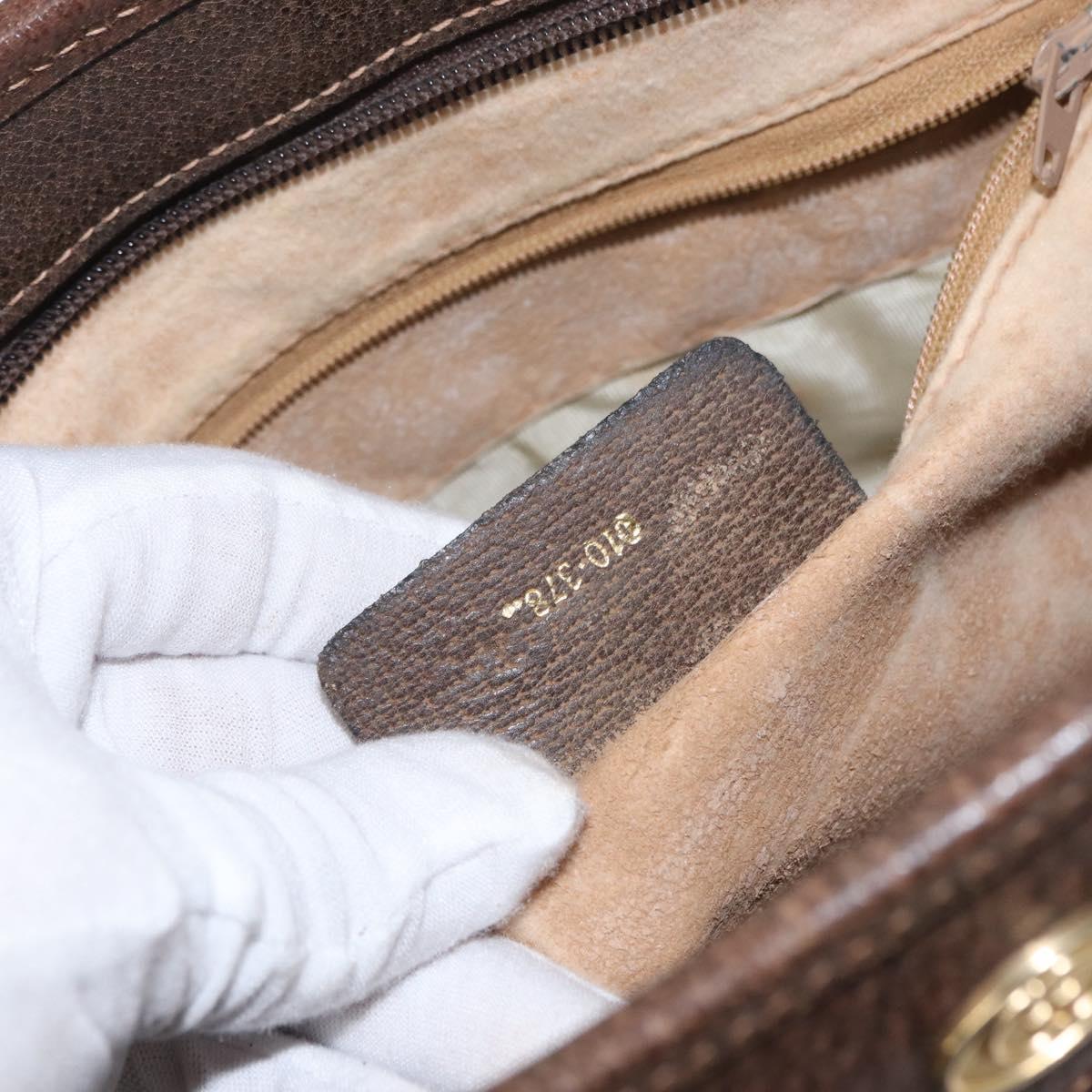 GUCCI GG Supreme Web Sherry Line Hand Bag PVC Beige Gold 010 378 Auth 156033