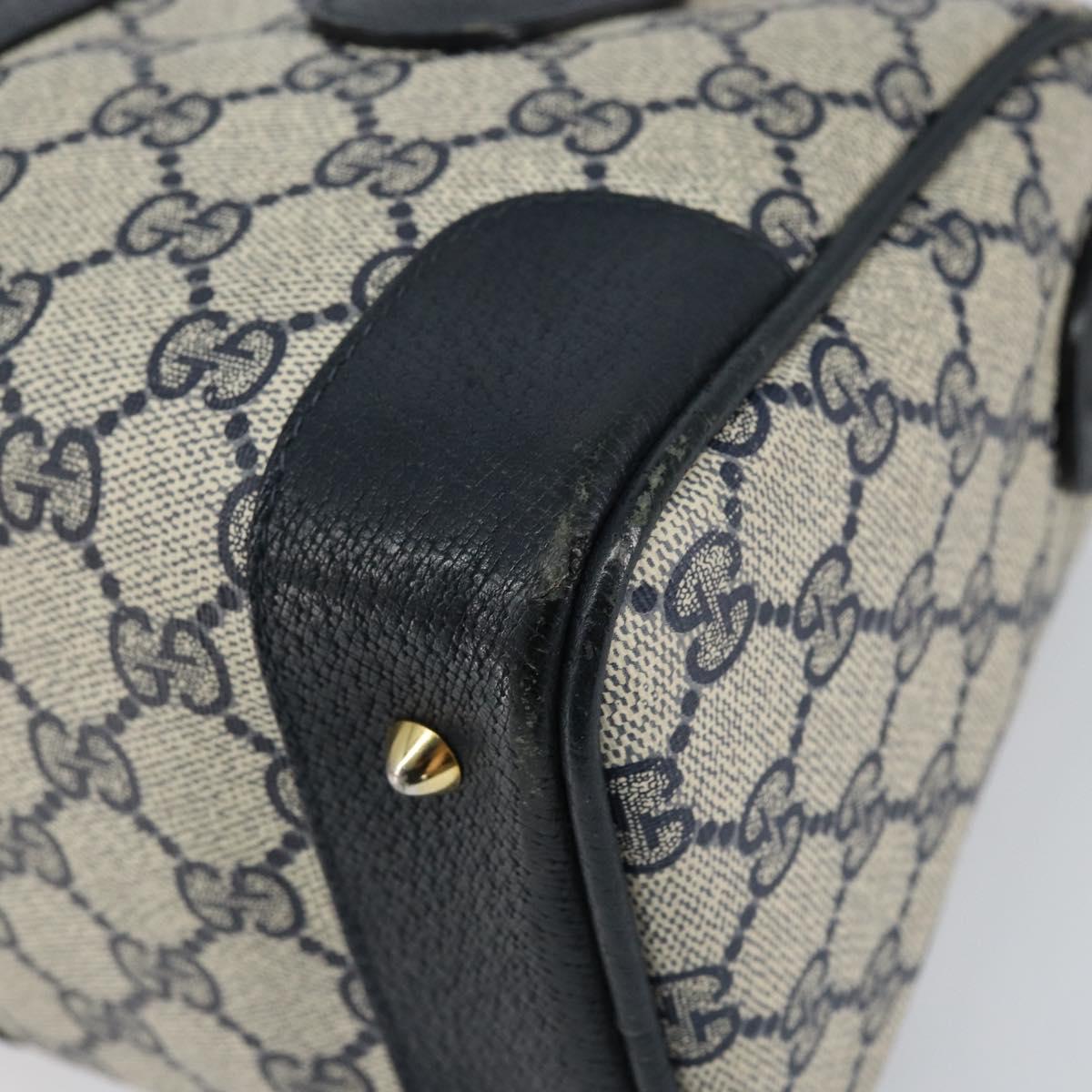 GUCCI GG Supreme Sherry Line Boston Bag PVC Navy Gold 002 39 0069 Auth 156034