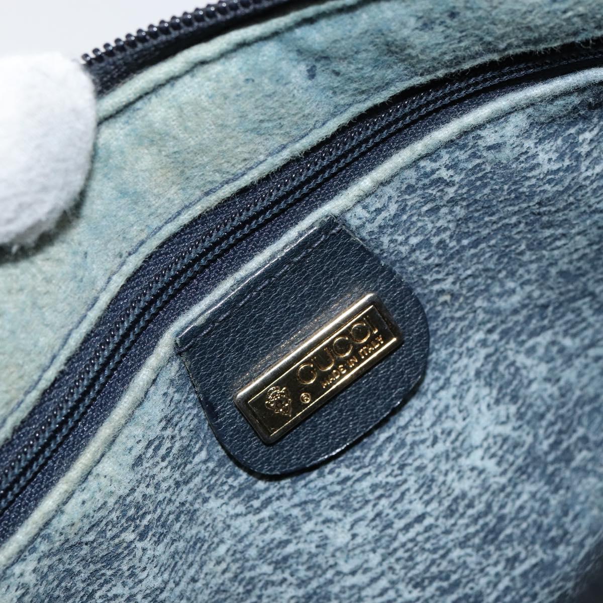 GUCCI GG Supreme Sherry Line Boston Bag PVC Navy Gold 002 39 0069 Auth 156034