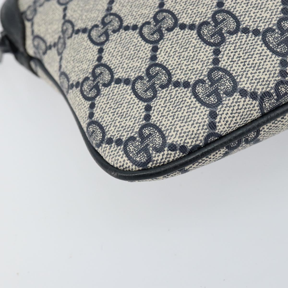 GUCCI GG Supreme Sherry Line Shoulder Bag PVC Red Navy Auth 156035