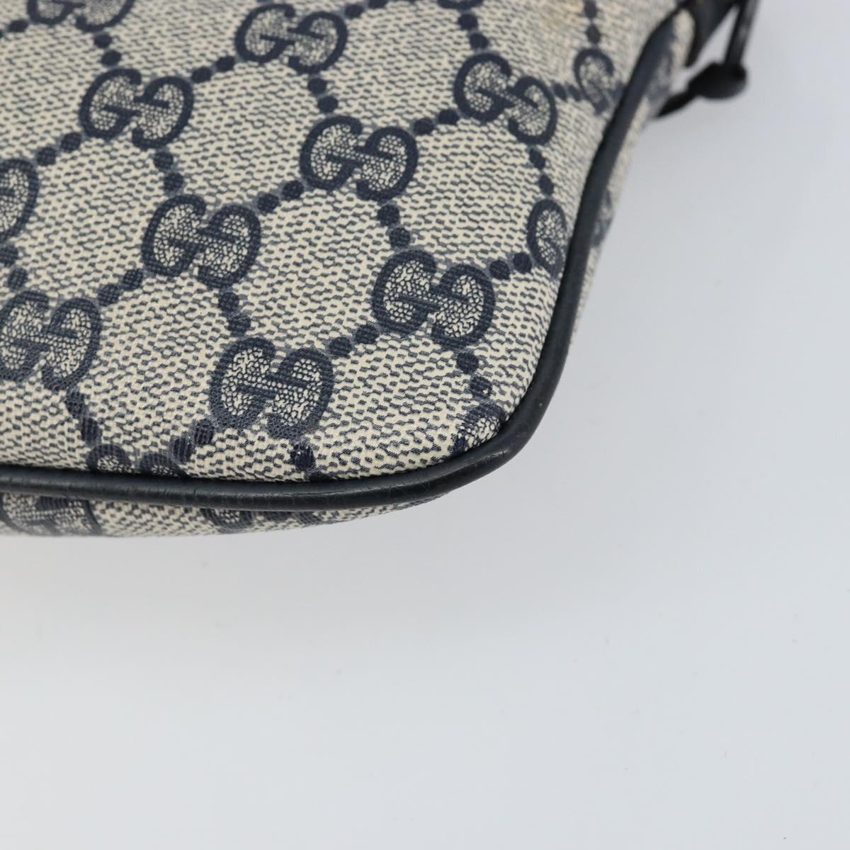 GUCCI GG Supreme Sherry Line Shoulder Bag PVC Red Navy Auth 156035