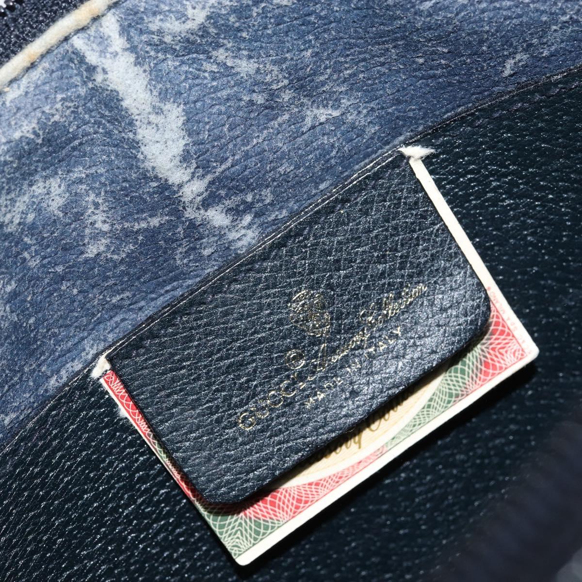 GUCCI GG Supreme Sherry Line Shoulder Bag PVC Red Navy Auth 156035