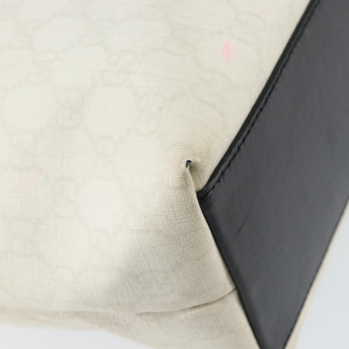 GUCCI GG Supreme Tote Bag PVC Leather Outlet White 257245 Auth 156037