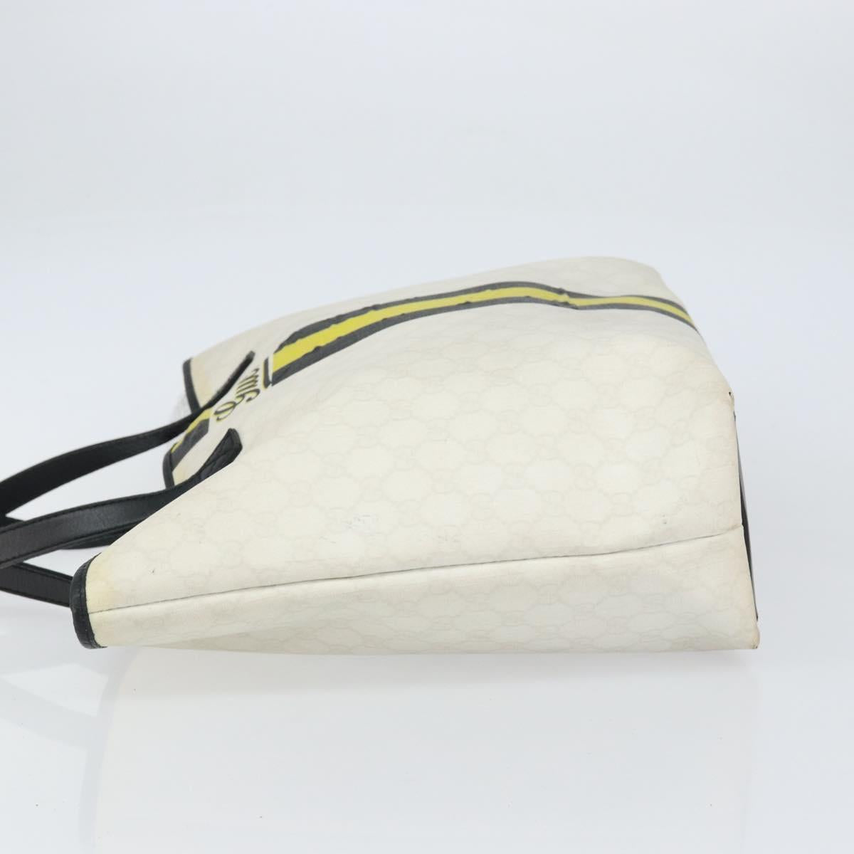 GUCCI GG Supreme Tote Bag PVC Leather Outlet White 257245 Auth 156037