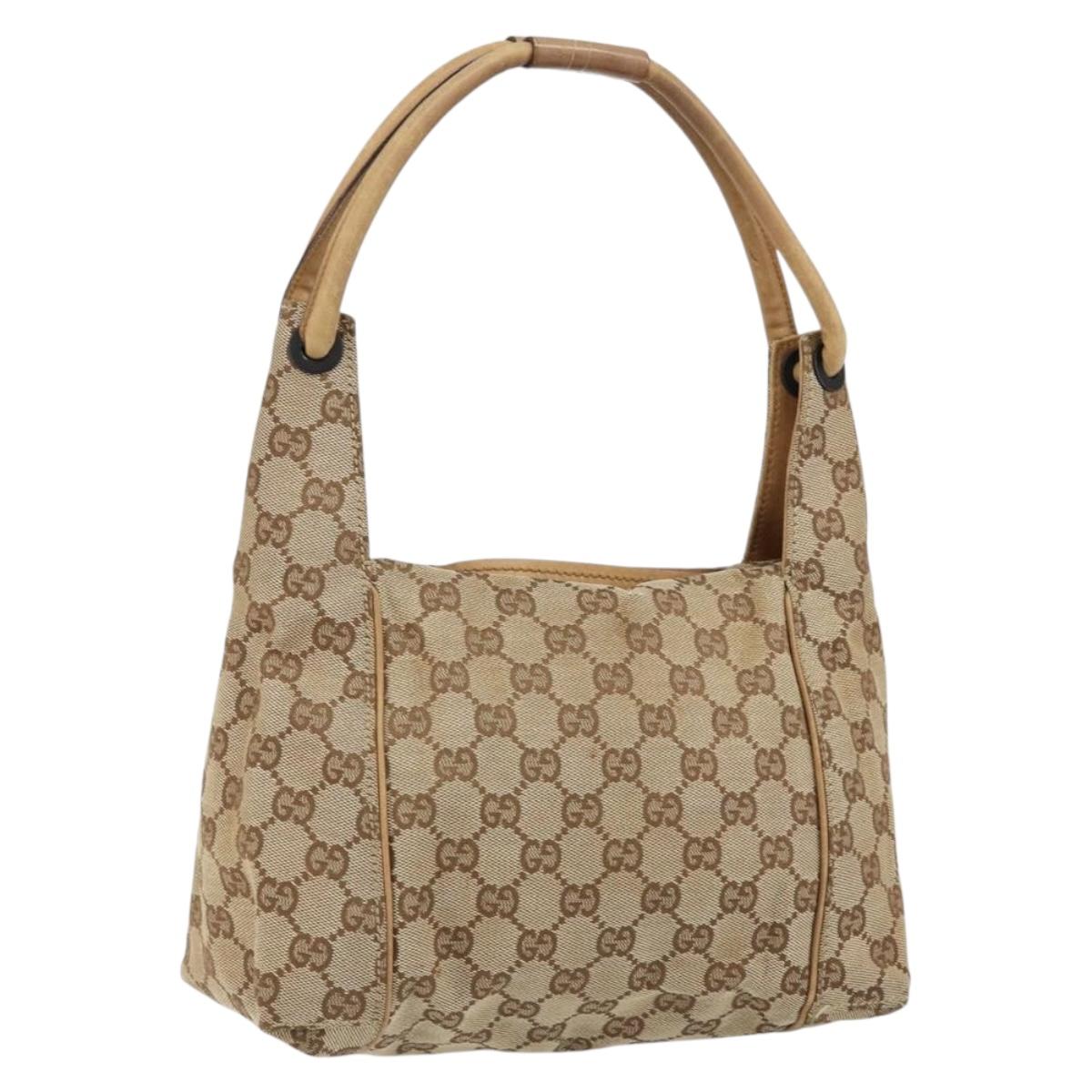 GUCCI GG Canvas Shoulder Bag Beige 101333 Auth 156039