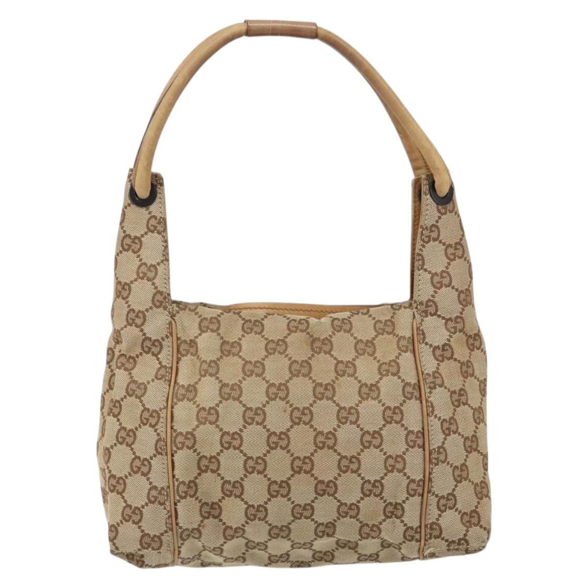 GUCCI GG Canvas Shoulder Bag Beige 101333 Auth 156039