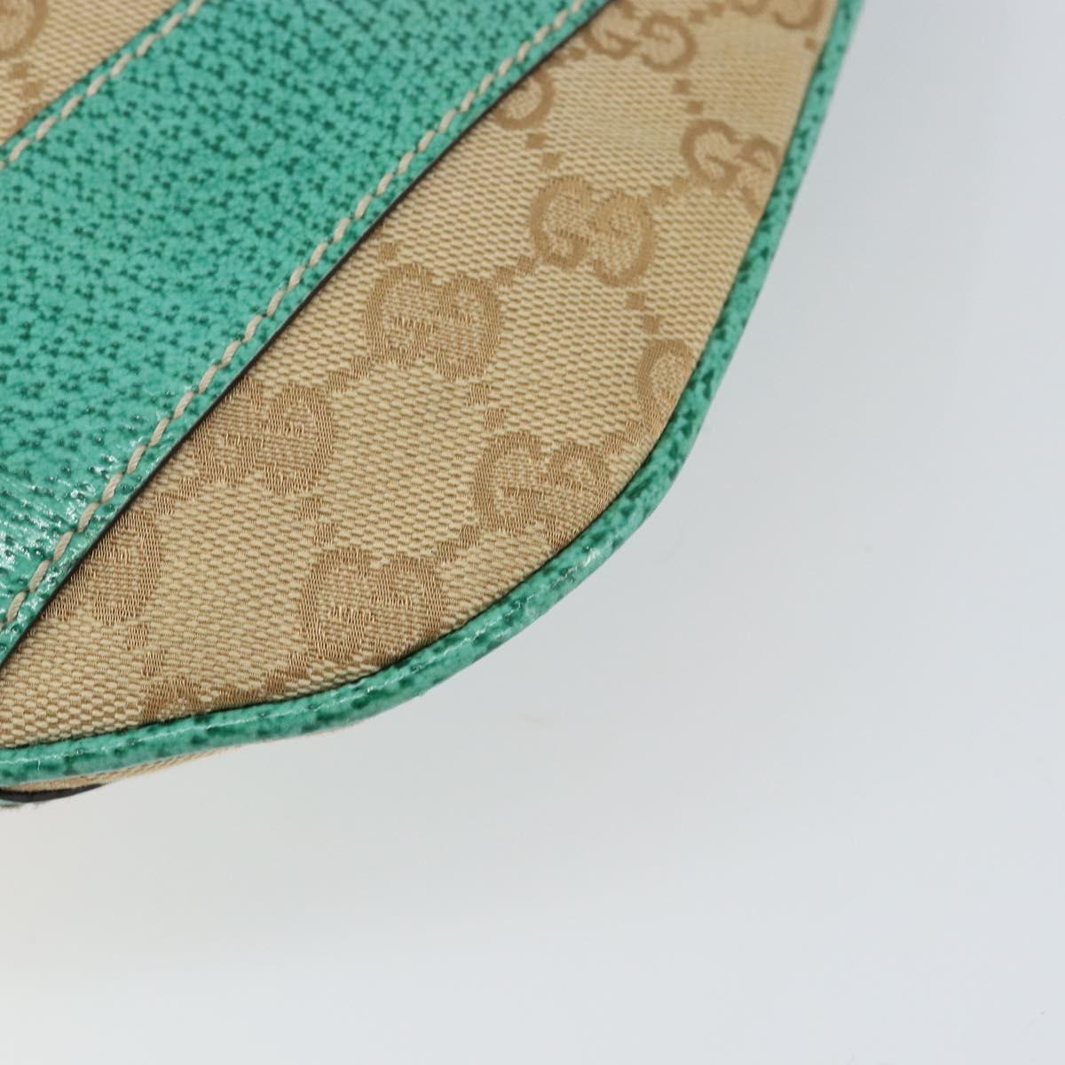 GUCCI GG Canvas Shoulder Bag Beige Silver 134357 Auth 156040