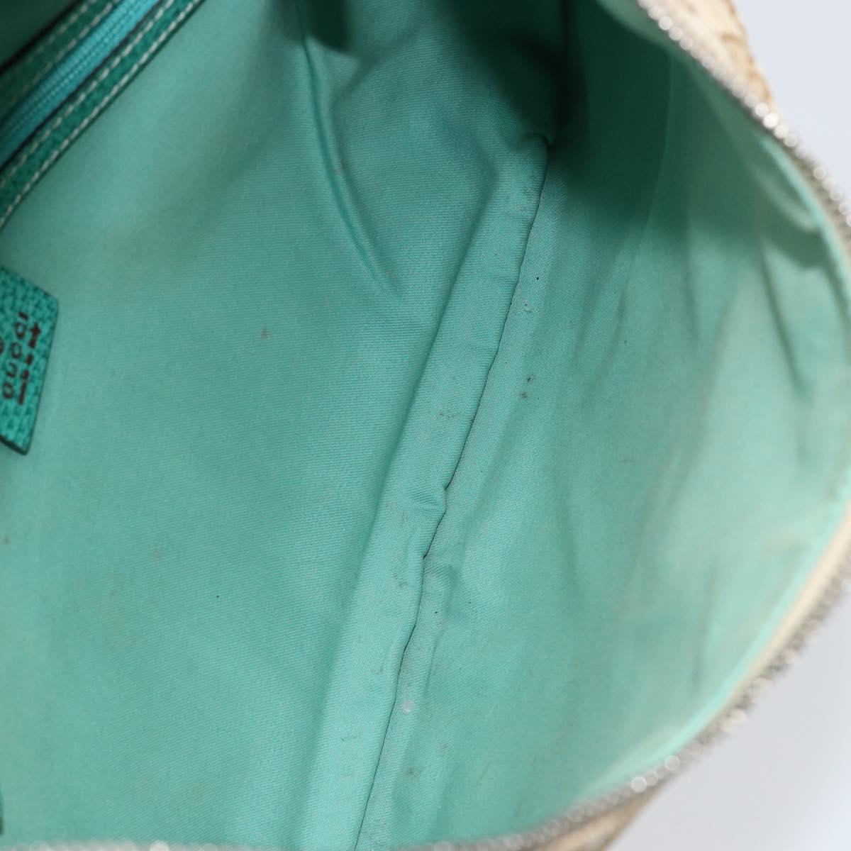 GUCCI GG Canvas Shoulder Bag Beige Silver 134357 Auth 156040