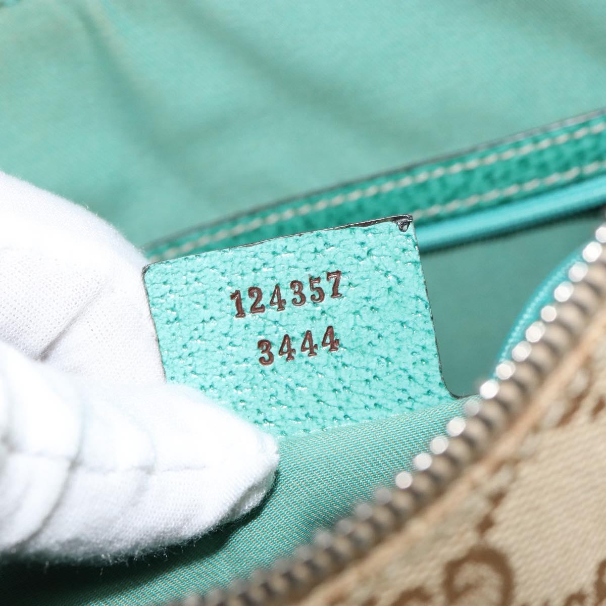 GUCCI GG Canvas Shoulder Bag Beige Silver 134357 Auth 156040