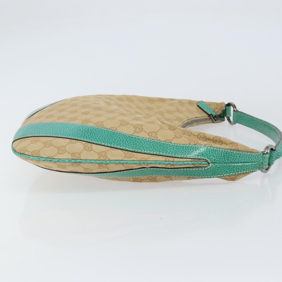 GUCCI GG Canvas Shoulder Bag Beige Silver 134357 Auth 156040