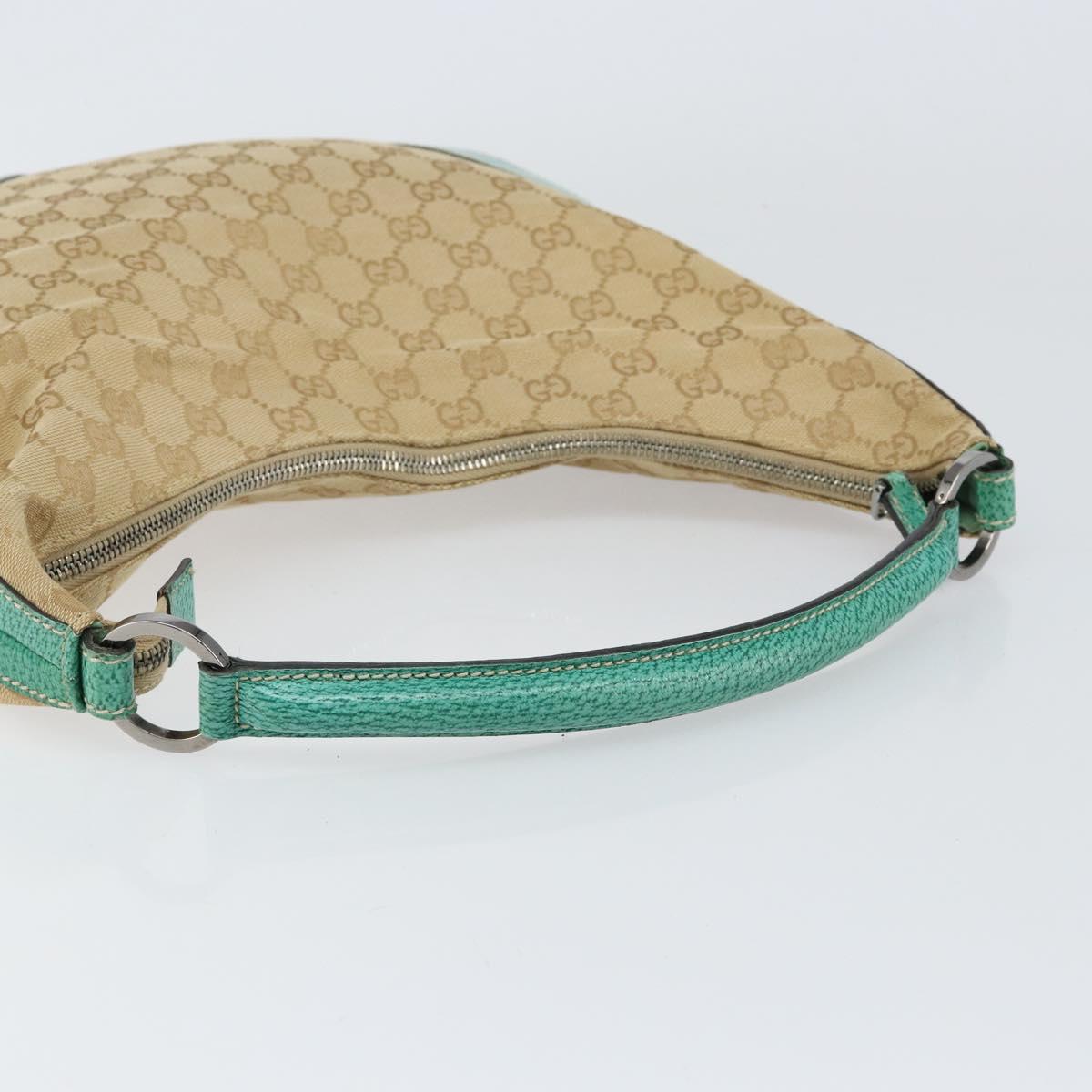 GUCCI GG Canvas Shoulder Bag Beige Silver 134357 Auth 156040