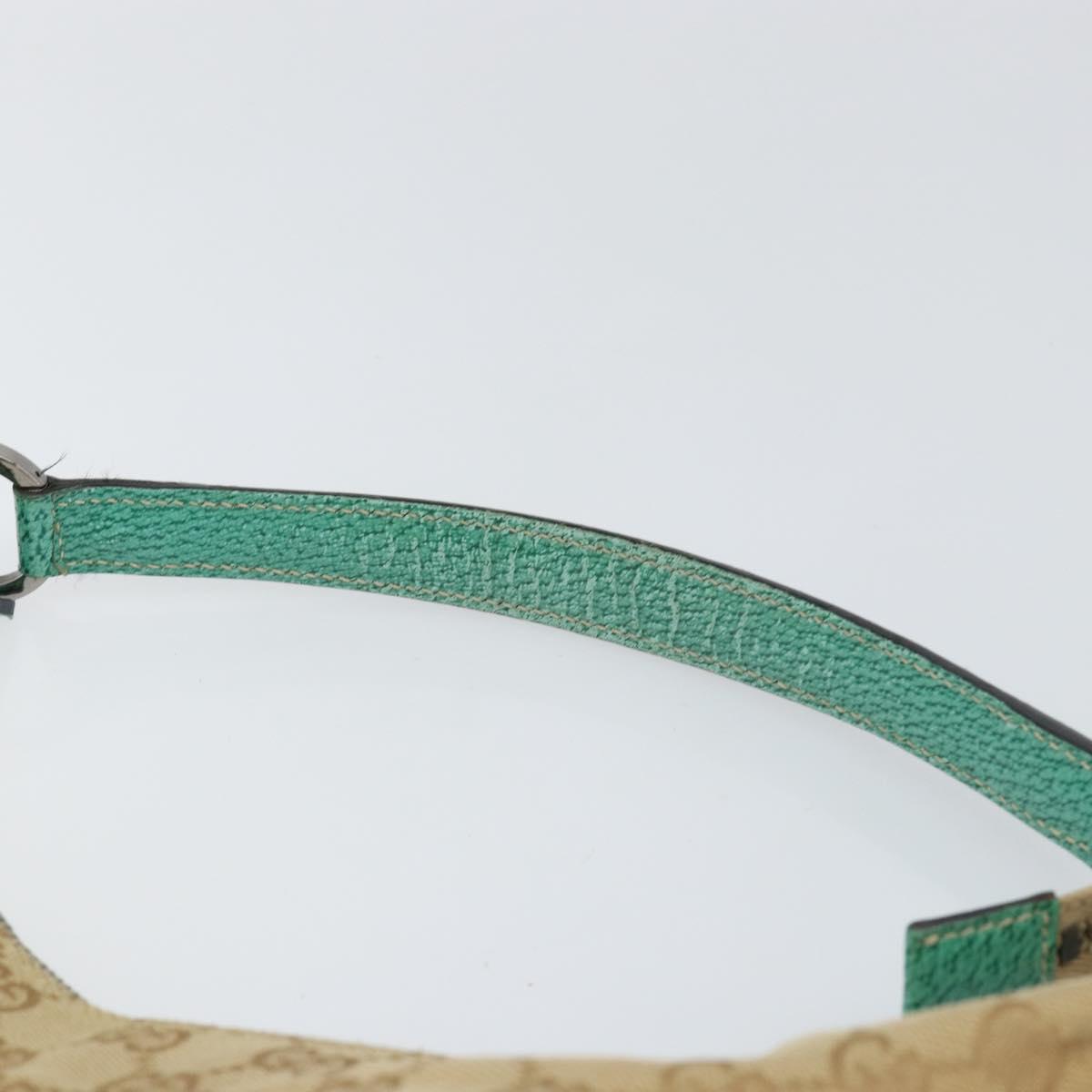 GUCCI GG Canvas Shoulder Bag Beige Silver 134357 Auth 156040