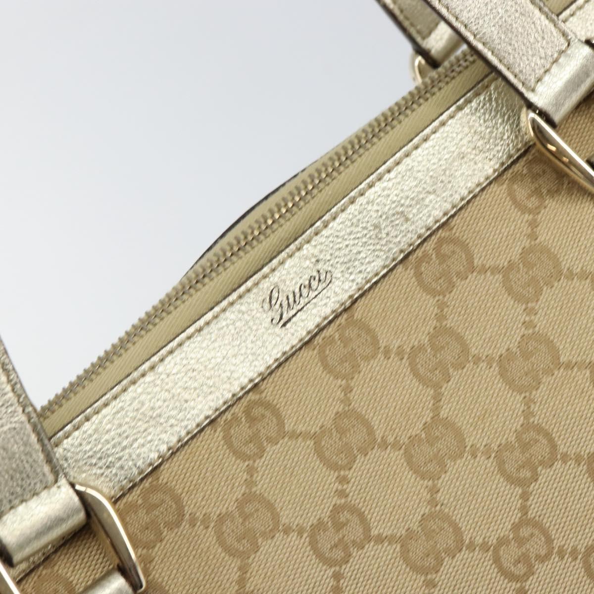 GUCCI GG Canvas Abbey Tote Bag Beige Gold 141470 Auth 156041
