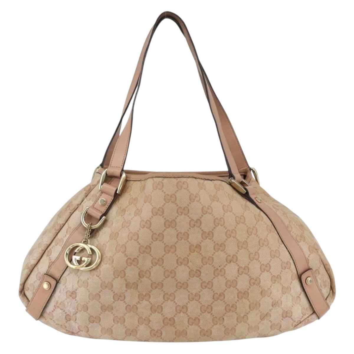 GUCCI GG Crystal Abbey Tote Bag Pink Gold 130736 Auth 156043