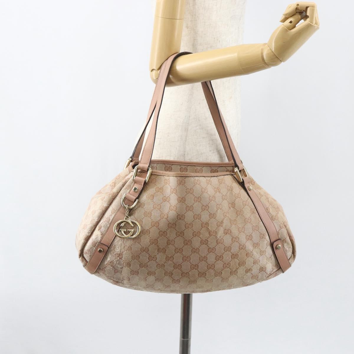 GUCCI GG Crystal Abbey Tote Bag Pink Gold 130736 Auth 156043