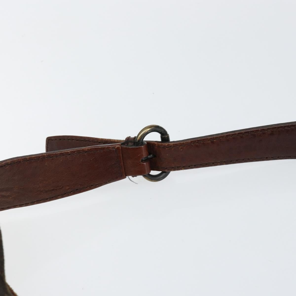 GUCCI Horsebit GG Canvas Shoulder Bag Black 101975 Auth 156044