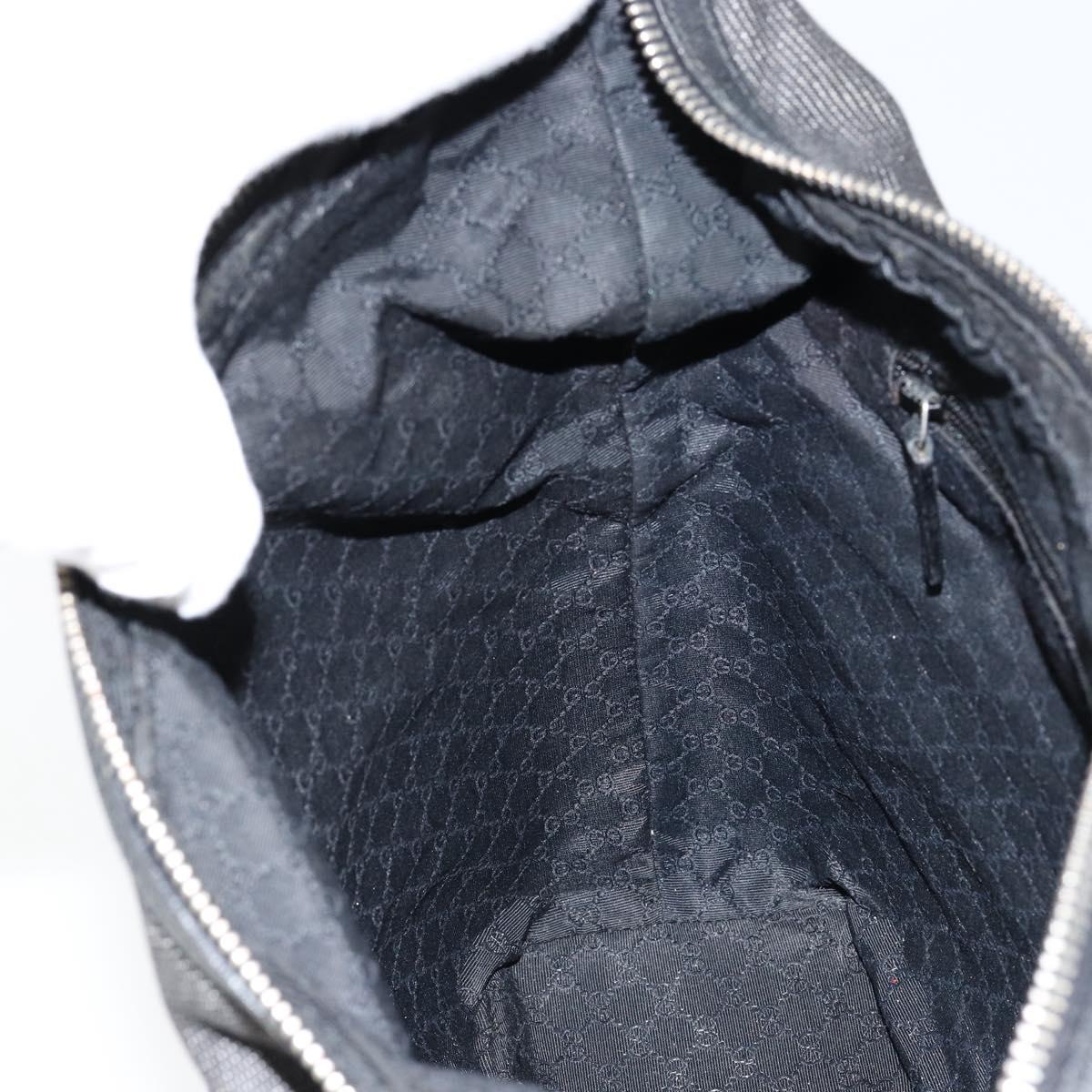 GUCCI Web Sherry Line Shoulder Bag Canvas Black Red Green 01234 Auth 156045