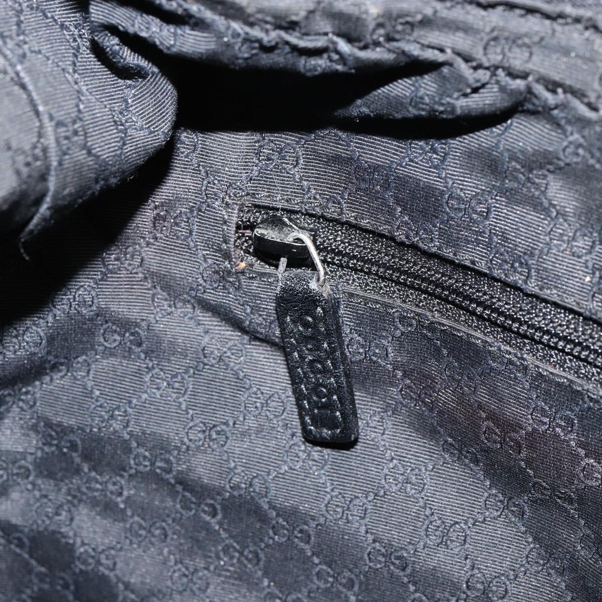 GUCCI Web Sherry Line Shoulder Bag Canvas Black Red Green 01234 Auth 156045