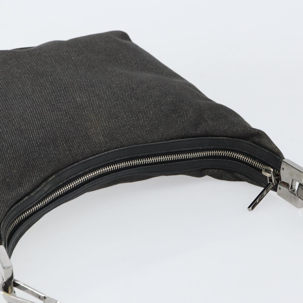 GUCCI Web Sherry Line Shoulder Bag Canvas Black Red Green 01234 Auth 156045