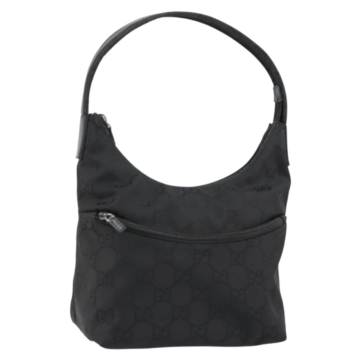 GUCCI GG Canvas Shoulder Bag Black 001 3386 Auth 156046