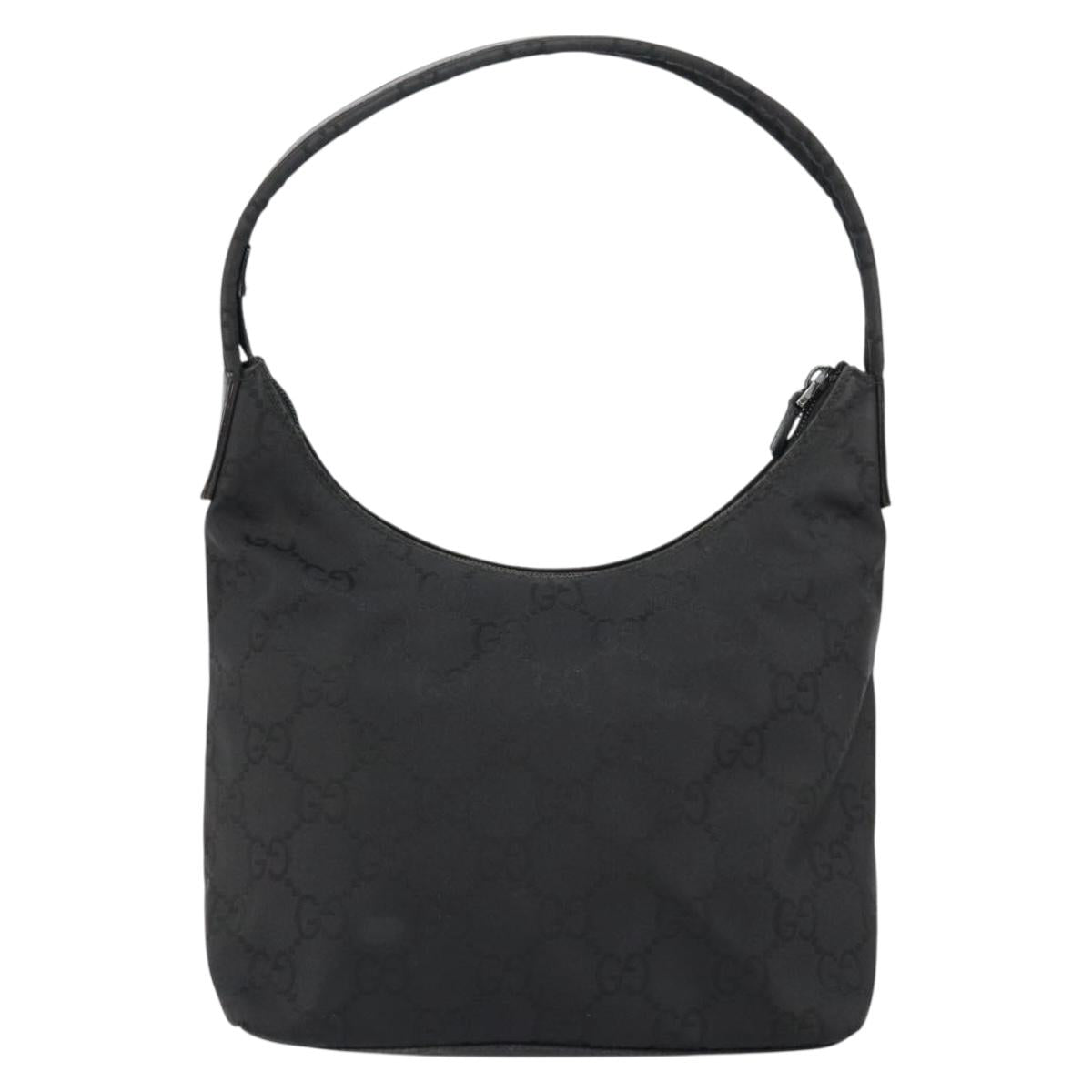 GUCCI GG Canvas Shoulder Bag Black 001 3386 Auth 156046