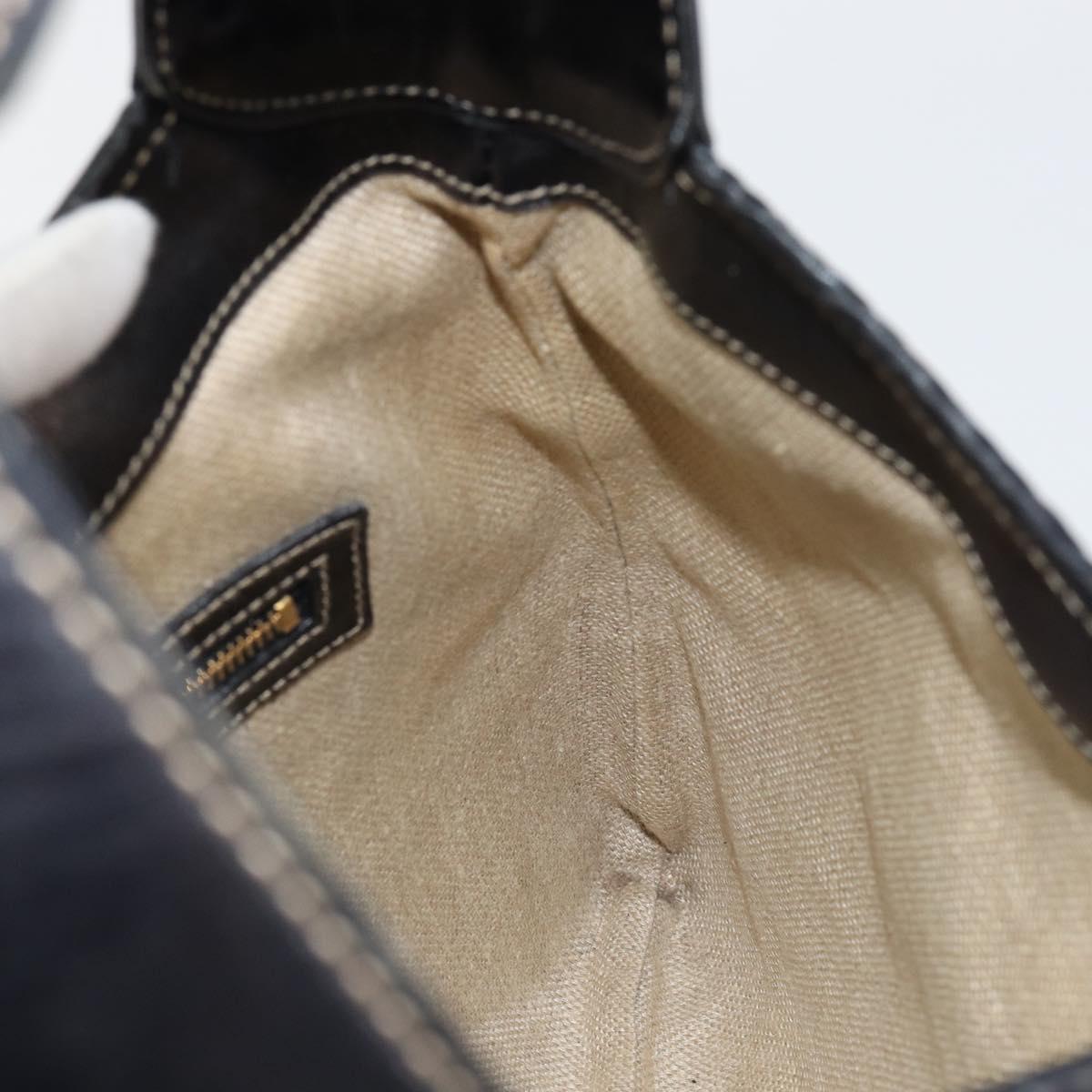 GUCCI Flora Shoulder Bag Canvas Black Gold 153029 Auth 156047