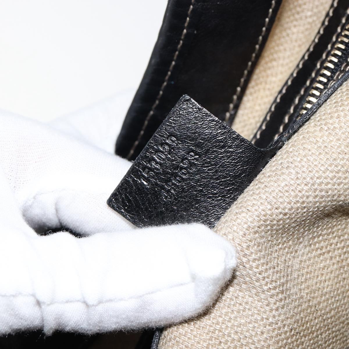 GUCCI Flora Shoulder Bag Canvas Black Gold 153029 Auth 156047