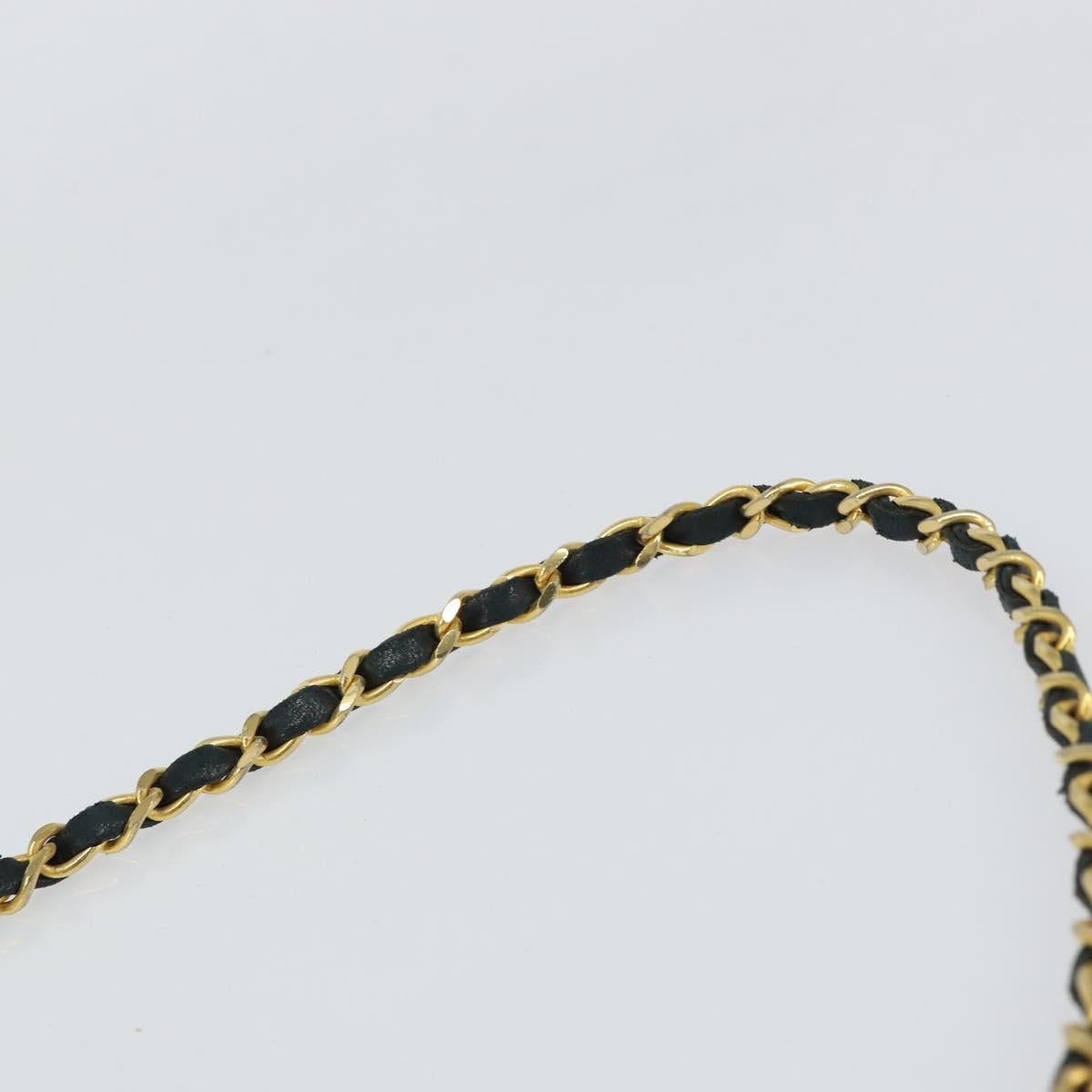 CHANEL Matelasse Chain Shoulder Bag Lamb Skin Black Gold CC Auth 156050