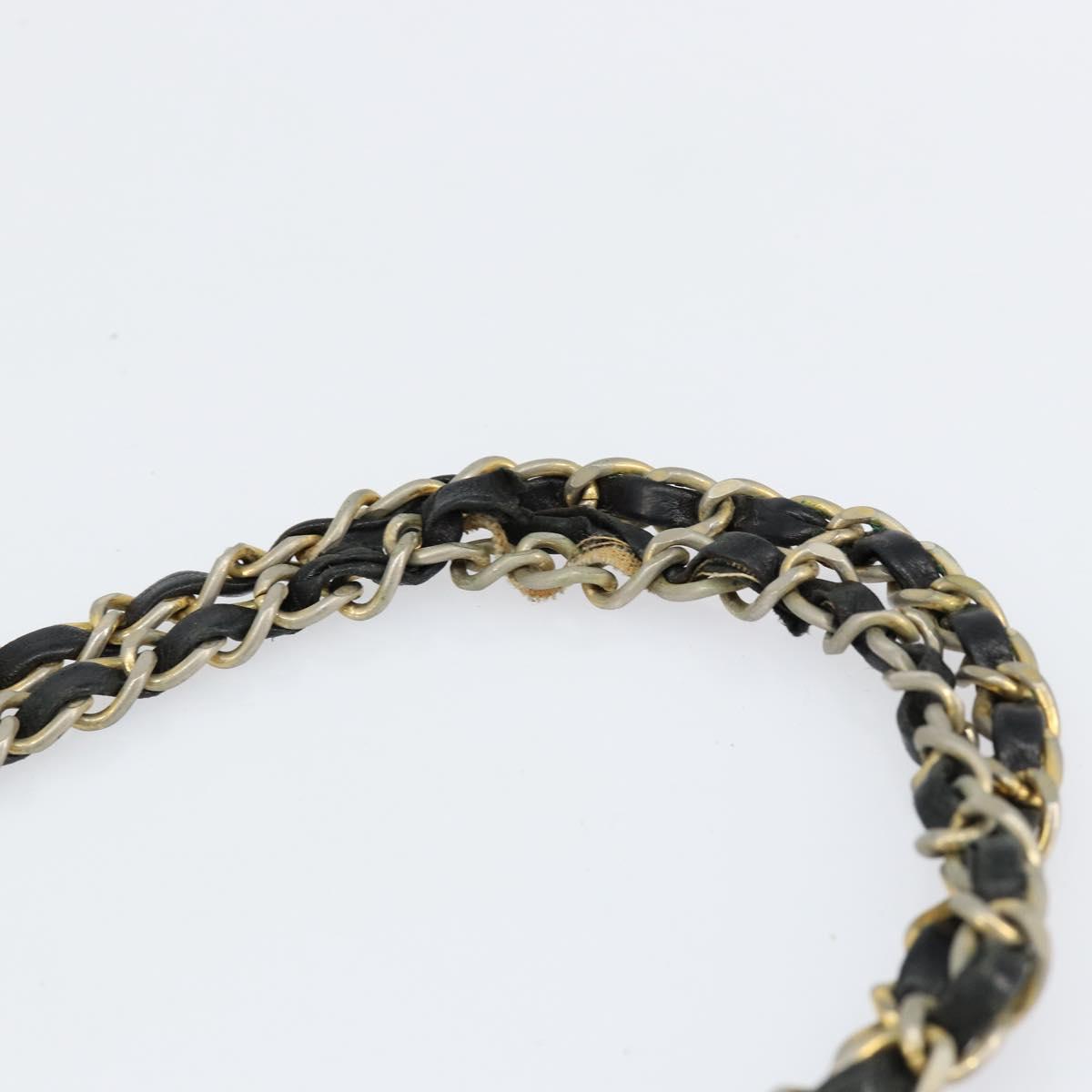 CHANEL Matelasse Chain Shoulder Bag Lamb Skin Black Gold CC Auth 156051