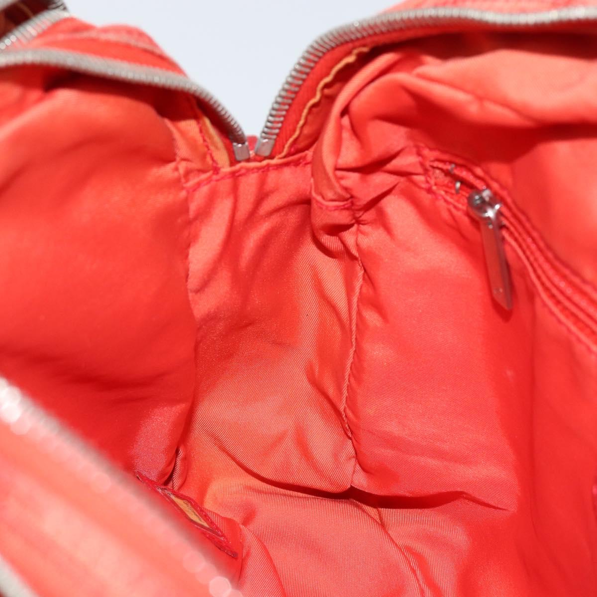 CHANEL New Travel line Hand Bag Nylon Red Silver CC Auth 156052