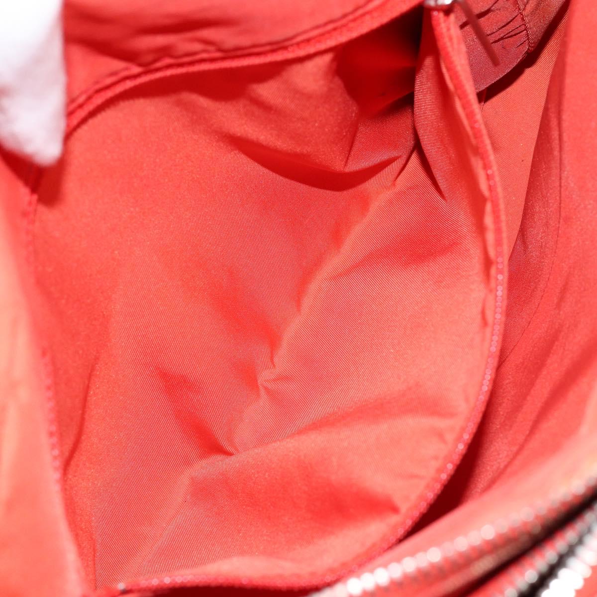 CHANEL New Travel line Hand Bag Nylon Red Silver CC Auth 156052