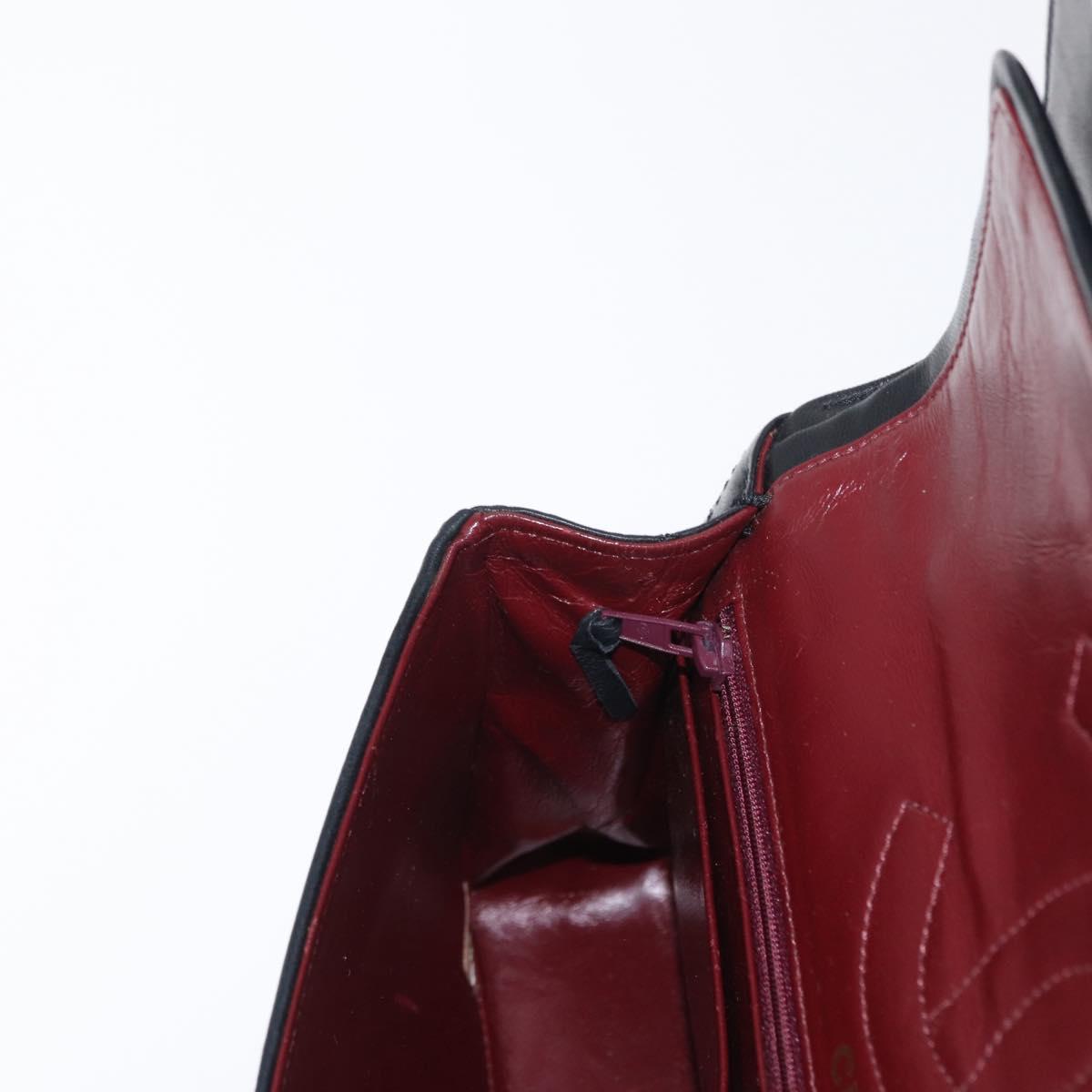 CHANEL Matelasse 25 Double Flap Paris Only Bag Lamb Skin Black CC Auth 156054