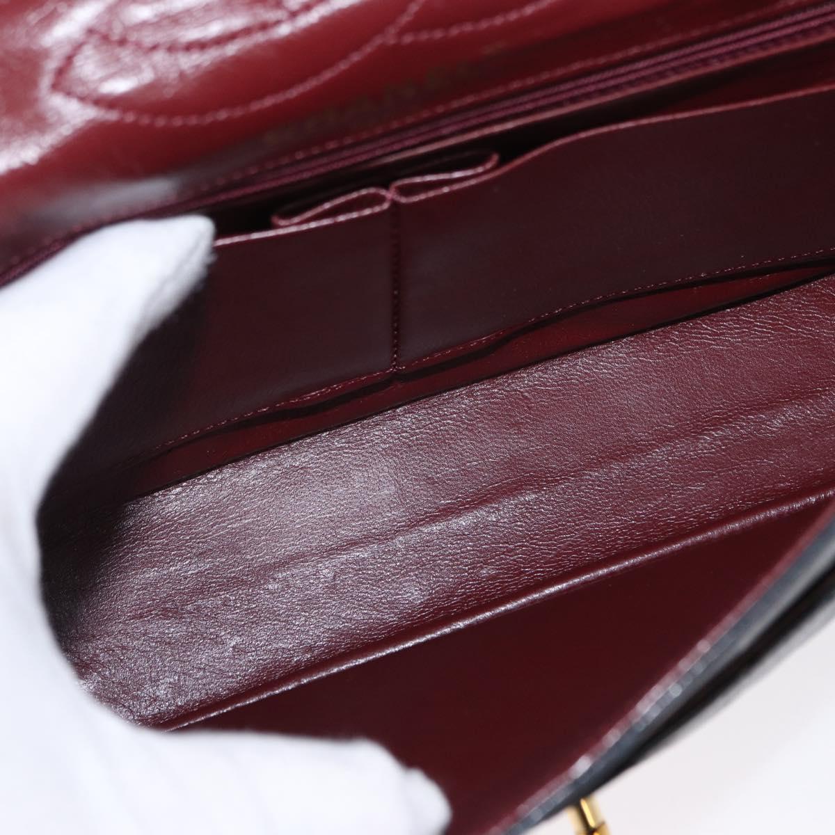 CHANEL Matelasse 25 Double Flap Paris Only Bag Lamb Skin Black CC Auth 156056