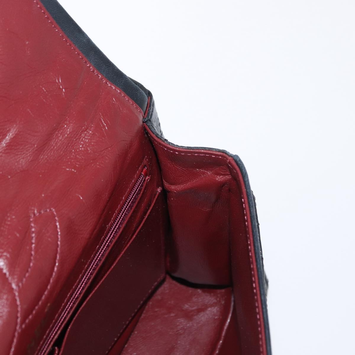 CHANEL Matelasse 25 Double Flap Paris Only Bag Lamb Skin Black CC Auth 156056