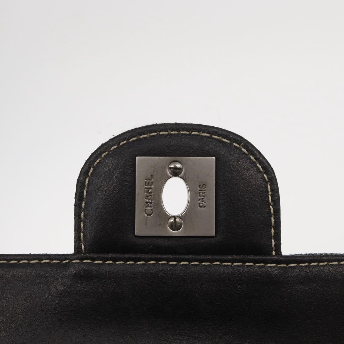 CHANEL Choco Bar Chain Shoulder Bag Denim Blue CC Auth 156057