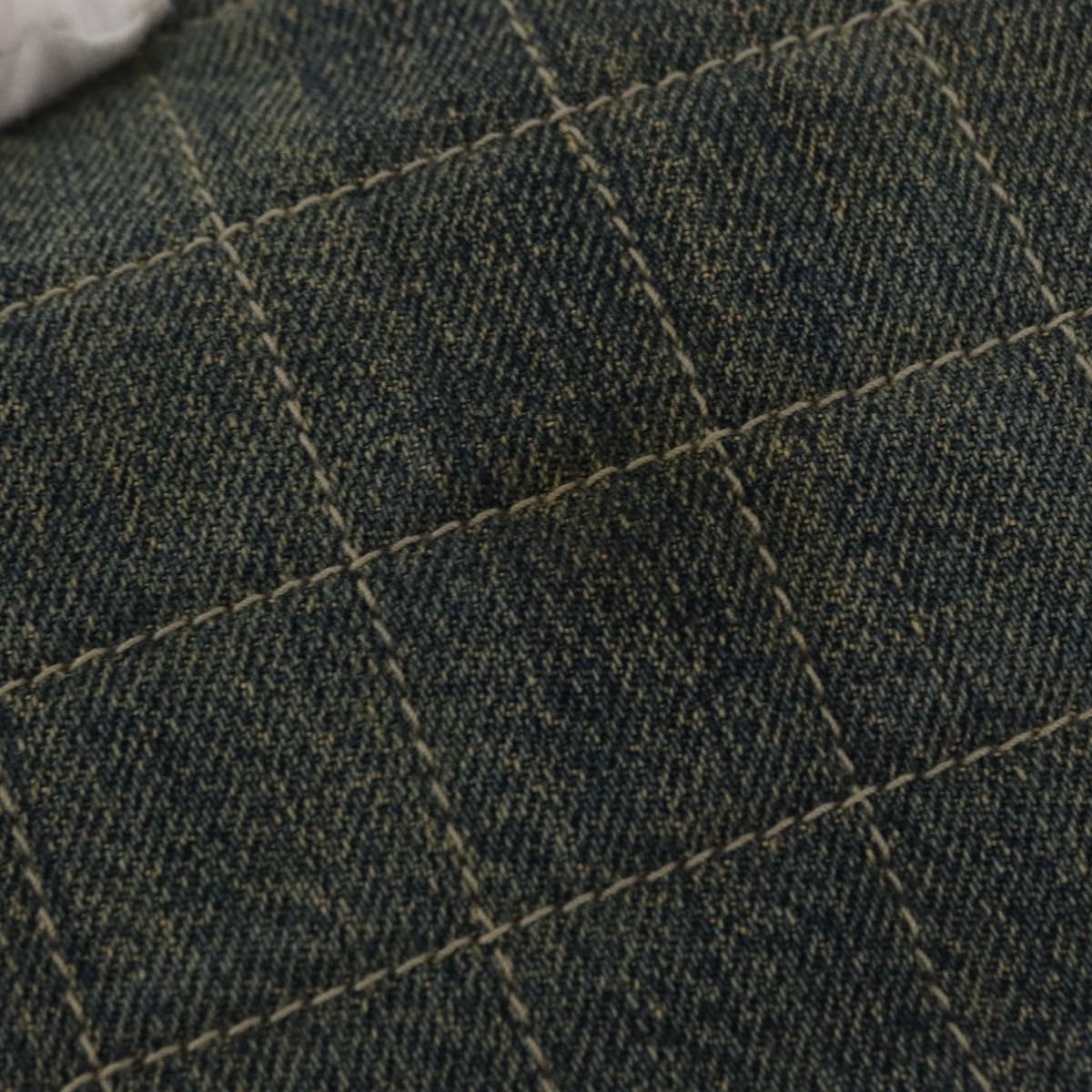 CHANEL Choco Bar Chain Shoulder Bag Denim Blue CC Auth 156057