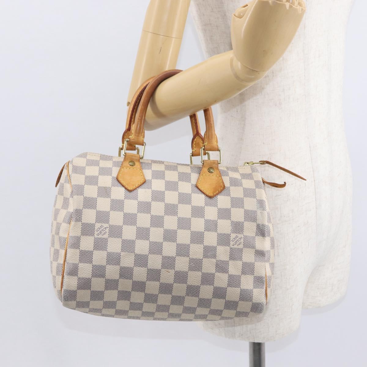 LOUIS VUITTON Damier Azur Speedy 25 Hand Bag N41534 LV Auth 156058
