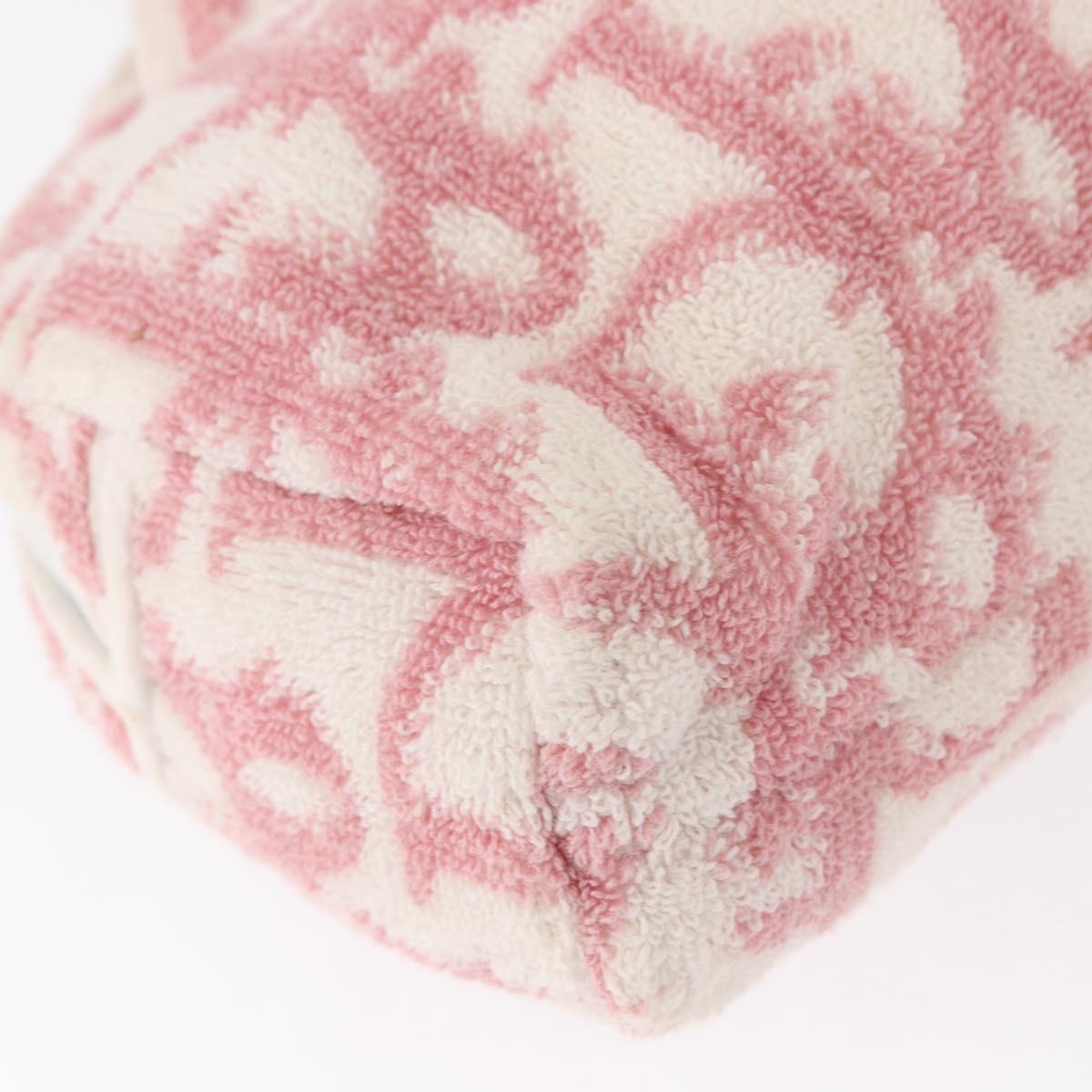 Christian Dior Trotter Canvas Hand Bag Pile Pink Auth 156061